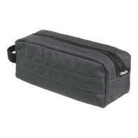 Okin Pencil Case Barrel 2 Zip Dark Grey 22x8x8cm